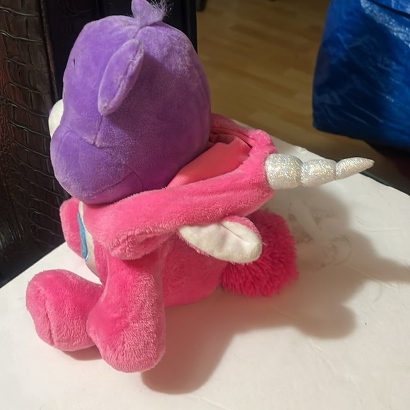 Care Bears 12” Share Bear Unicorn 2021 Hoodie Friends Collector Purple Plush - Picture 5 of 11